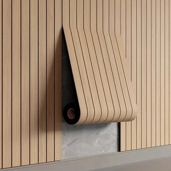 Peel and Stick PVC Slat Wall Panel 236"x15.75" Self-Adhesive Thick Faux Oak Wood Grain Wallpaper Panel 3D Soundproof Wall Panels for Walls & Ceilings by YU LI 3DH - Used - Acceptable condition - CA$65.46