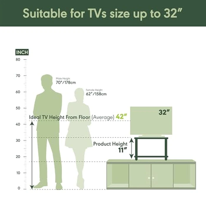 Furinno TURN-N-TUBE TV Riser Stand, 2-Tier Small Elevated No Tools TV Stand with Plastic Poles, TV Console for TV up to 32 inch, 15.8 x 23.8 x 11, for Living Room, Bedroom, Espresso by Furinno - Image 4