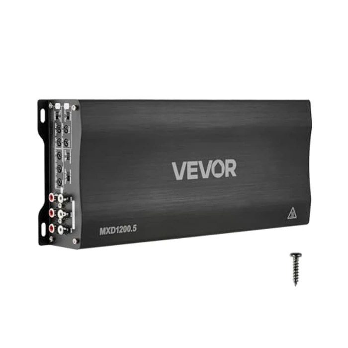 VEVOR 5 Channel Car Audio Amplifier Bridgeable Class D Full Range Amp Max Power 4 x 100W @ 4 Ohm / 4 x 200W @ 2 Ohm + Sub 1 x 500W @ 4 Ohm / 1 x 1000W @ 2 Ohm for Speakers & Subwoofer Vehicles by VEVOR - Used - Like New condition