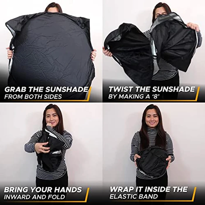 EcoNour Car Windshield Sun Shade | 2025 Upgraded Innovative No-Light-Pass Technology for Maximum Coverage | Foldable Sun Shade Keeps Your Vehicle Cool | Must-Have Car Accessories | Small (59" x 29") by EcoNour - Image 6