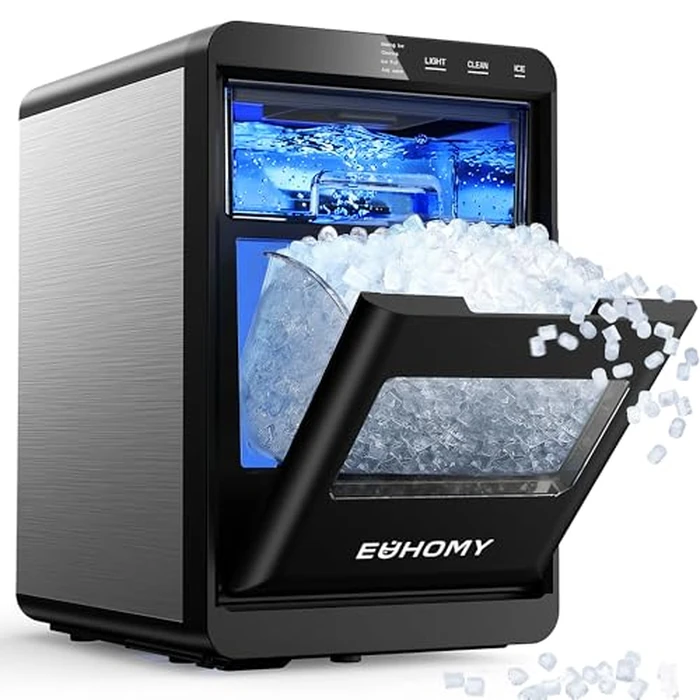 EUHOMY Nugget Ice Maker Countertop, 40Lbs/24H Pebble Ice Maker Machine, Self-Cleaning Countertop Sonic Ice Makers with Ice Scoop&Basket, Pellet Ice Maker Machine for Home/Kitchen/Office by EUHOMY - Used - Acceptable condition