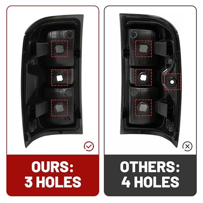 ALMULOO Tail Lights Compatible with 2014-2018 Chevy Chevrolet Silverado 1500 2500HD 3500 HD GMC Sierra 3500 HD Dually Model LH&RH Lamp w/o Bulbs Taillights Black Housing Smoke Lens by ALMULOO - Image 2