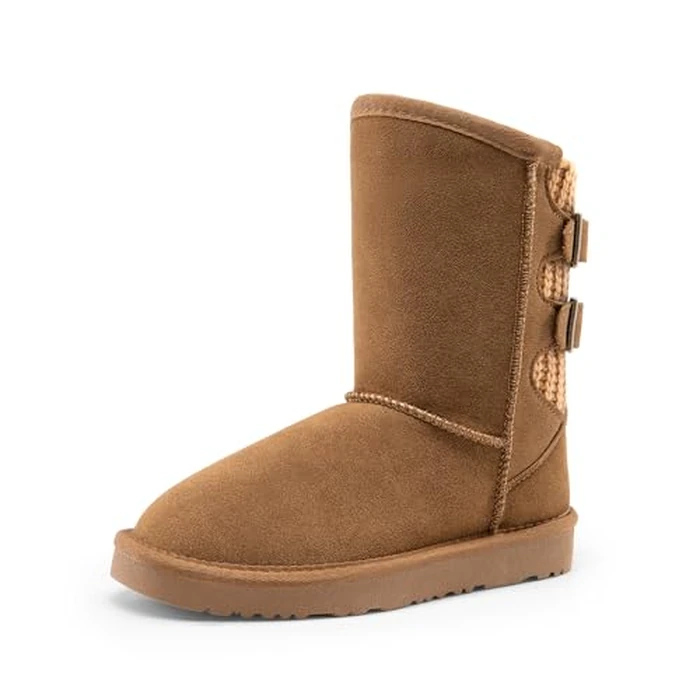 DREAM PAIRS Girls Boys Winter Boots Faux Fur Lined Mid Calf Kids Snow Tall Shoes FuzzyChic Kid's Buckle for Little Kid/Big Kid,Size 10 Toddler,Light Brown,SWEATY-BUCKLE-K by DREAM PAIRS - Used - Very Good condition - US$11.86