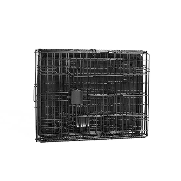 Amazon Basics Portable, Foldable Metal Wire Dog Crate with Removable Tray, Double Door, Divider Panel, 24" x 18" x 20", Black by Amazon Basics - Image 4