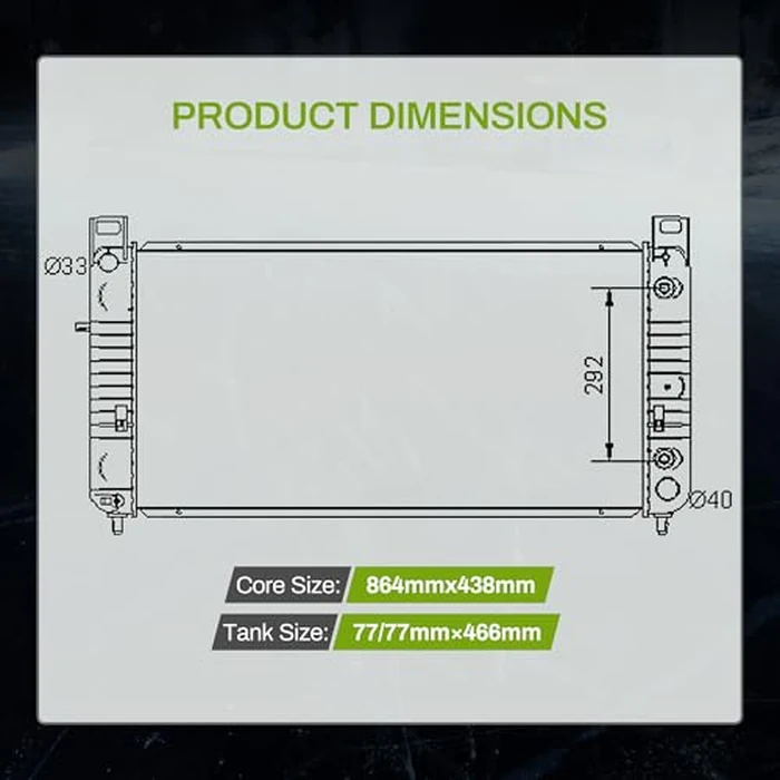 AUTOSAVER88 34'' Radiator Compatible with Chevy Silverado Suburban Tahoe, Fit for Cadillac Avalanche Escalade GMC Yukon Sierra With TOC W/O EOC by AUTOSAVER88 - Image 5