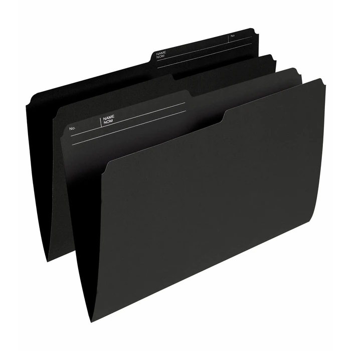 Pendaflex File Folders, 1/2 Cut Tab, Legal Size, Black, Durable Paper Stock, Box of 100, Ideal for Office/Home/School Organization, Reversible File Organizers by Pendaflex - Used - Acceptable condition - CA$18.41