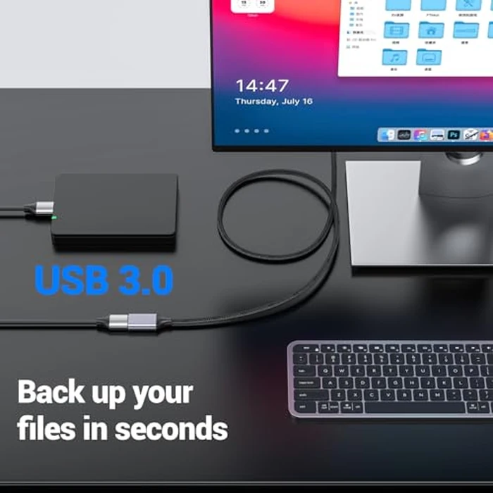 Pastall USB Female to C Male Cable(1M/3.3 Ft),Type-C Adapter,USB C to USB 3.0 Adapter,C Female to A Male for Phone/Laptop/Tablet/Switch USB-C Device by Pastall - Image 5