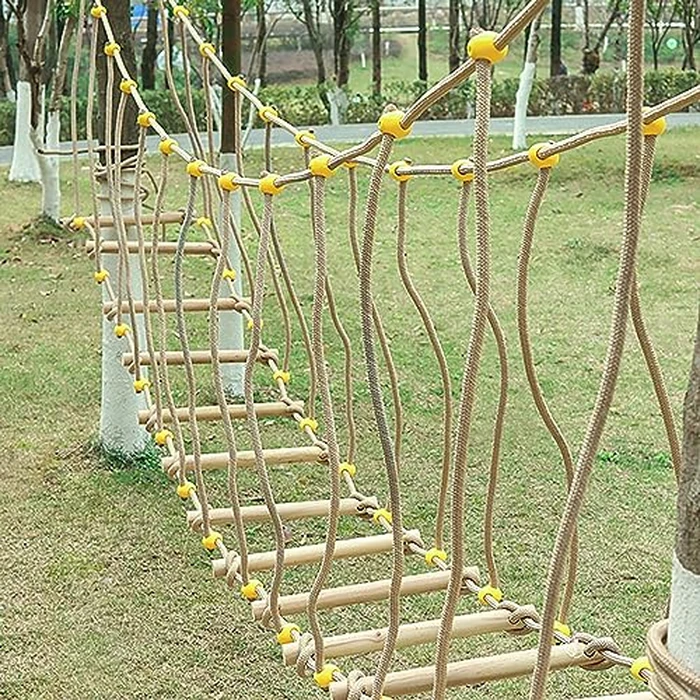 HAZEK Kindergarten Outdoor Bridge Children's Sports Fitness Training Equipment Solid Wood Bridge Balance Bridge Climbing Bridge Toys(Size:4m) by HAZEK - Used - Very Good condition - US$218.42