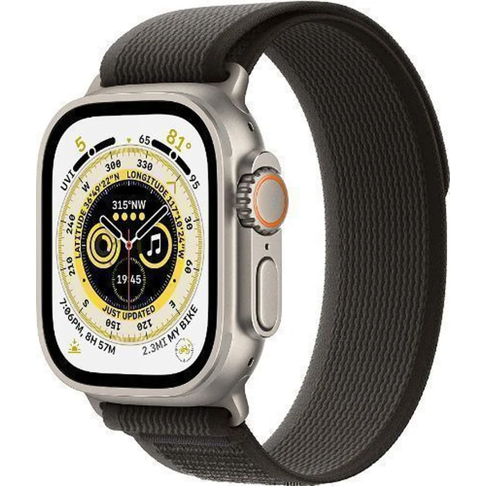 Apple Watch Ultra (Cellular + GPS) - 32GB - 49mm - Titanium Titanium Case with Black/Gray Textile Trail Loop Band - M/L Size by Apple - Image 2