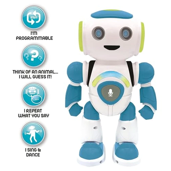 LEXiBOOK - Powerman Jr. Smart Interactive Toy Robot That Reads in The Mind Toy for Kids Dancing Plays Music Animal Quiz STEM Programmable Remote Control Boy Robot Junior Green/Blue - ROB20EN by LEXiBOOK - Image 3