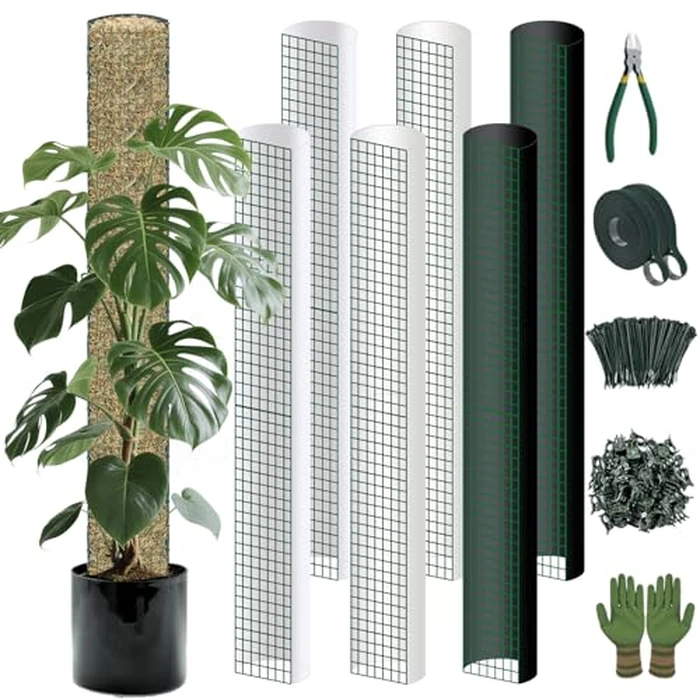 Metal Moss Poles for Climbing Plants, D-Shape Sphagnum Moss Pole Monstera Plant Support for Climbing Plants, DIY Plant Stakes Work with Sphagnum Moss (24ft D-Shaped) by ADGYULB - Used - Like New condition - US$22.79