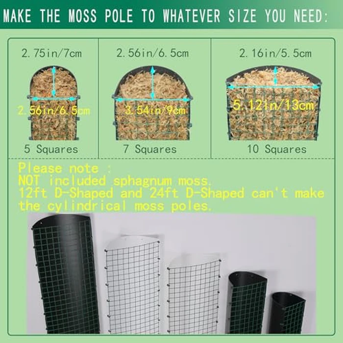 Metal Moss Poles for Climbing Plants, D-Shape Sphagnum Moss Pole Monstera Plant Support for Climbing Plants, DIY Plant Stakes Work with Sphagnum Moss (24ft D-Shaped) by ADGYULB - Image 4