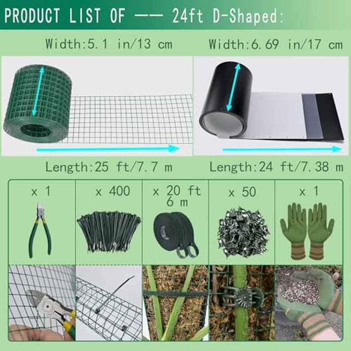 Metal Moss Poles for Climbing Plants, D-Shape Sphagnum Moss Pole Monstera Plant Support for Climbing Plants, DIY Plant Stakes Work with Sphagnum Moss (24ft D-Shaped) by ADGYULB - Image 5