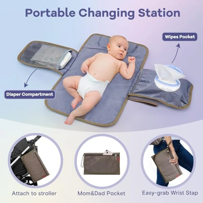 RUVALINO Diaper Bag Backpack, Multifunction Travel Pack Maternity Baby Changing Bags, Large Capacity, Waterproof, Khaki by RUVALINO - Image 8