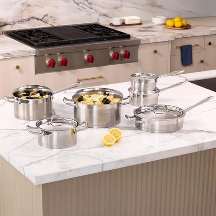 Lagostina Moderna 12-Piece Stainless Steel Cookware Set, Commercial Capsule Base, Induction Safe Pots and Pan Set Includes Saucepan, Casserole, Dutch Oven & Lids, Oven Safe up to 400 degreesF / 204ºC by Lagostina - Image 4