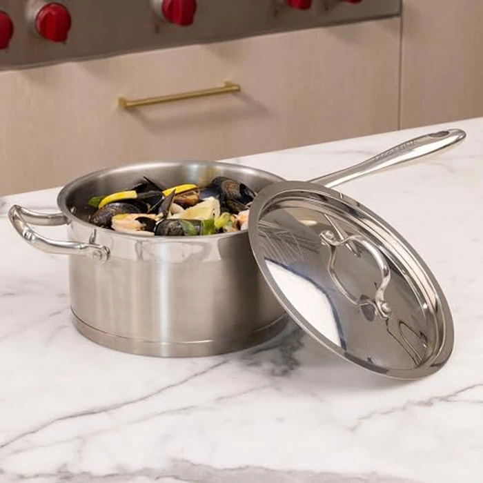 Lagostina Moderna 12-Piece Stainless Steel Cookware Set, Commercial Capsule Base, Induction Safe Pots and Pan Set Includes Saucepan, Casserole, Dutch Oven & Lids, Oven Safe up to 400 degreesF / 204ºC by Lagostina - Image 7