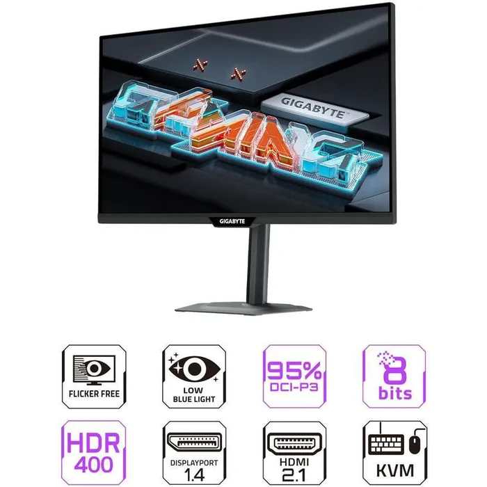 GIGABYTE 27" QHD 2K 1440P 300Hz/OC 320Hz IPS with AMD FreeSync Premium Pro & G-SYNC Compatible 1ms USB-C KVM Gaming Computer Monitor with Height by GIGABYTE - Image 8
