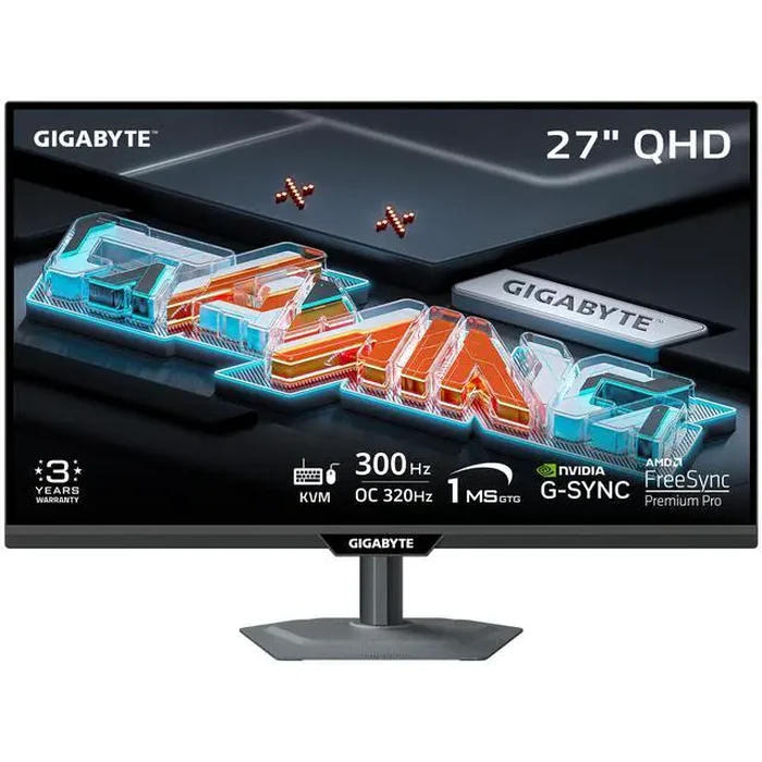 GIGABYTE 27" QHD 2K 1440P 300Hz/OC 320Hz IPS with AMD FreeSync Premium Pro & G-SYNC Compatible 1ms USB-C KVM Gaming Computer Monitor with Height by GIGABYTE - Image 2