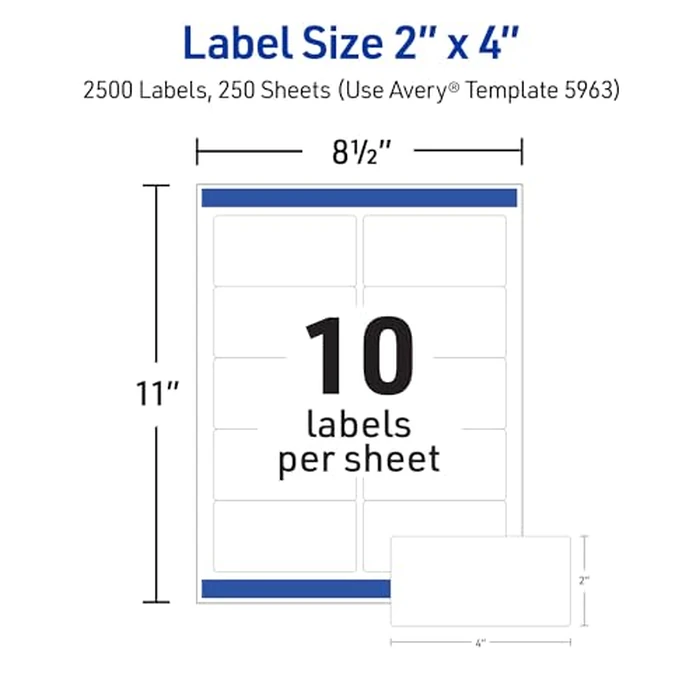 TrueBlock Shipping Labels with Sure Feed, Laser, 2" x by Avery - Image 5
