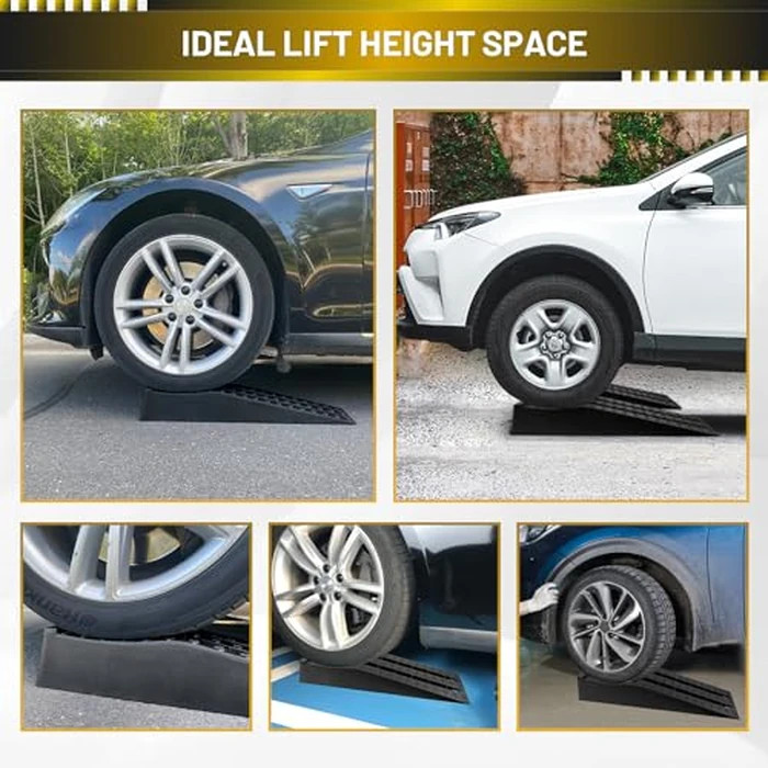 HOXWELL Portable Car Ramps for Oil Changes High Lift, Heavy Duty Low Profile Car Ramps for Jack Support, Vehicle Ramps for Garage, 31.5''x8.1''x4.9'', GVW 10000 LBS, 2PCS by HOXWELL - Image 6