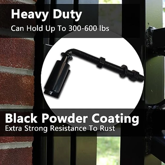 2 Pack Steel J-Bolt Hinge for Doors Gates,Heavy-Duty Welded Hinge,Heavy-Duty Driveway Gates for Welding on Larger Iron or Steel Gates (20mm) by Annrybor - Image 2