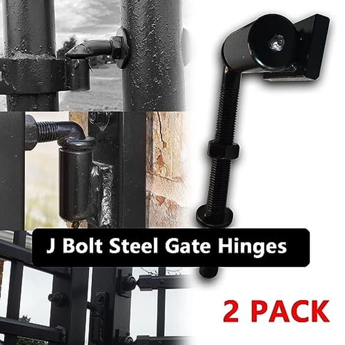 2 Pack Steel J-Bolt Hinge for Doors Gates,Heavy-Duty Welded Hinge,Heavy-Duty Driveway Gates for Welding on Larger Iron or Steel Gates (20mm) by Annrybor - Image 3