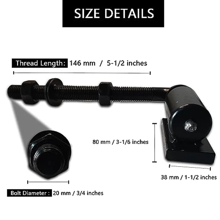 2 Pack Steel J-Bolt Hinge for Doors Gates,Heavy-Duty Welded Hinge,Heavy-Duty Driveway Gates for Welding on Larger Iron or Steel Gates (20mm) by Annrybor - Image 4