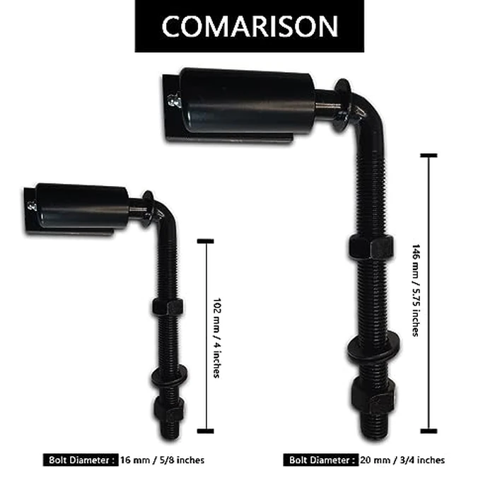 2 Pack Steel J-Bolt Hinge for Doors Gates,Heavy-Duty Welded Hinge,Heavy-Duty Driveway Gates for Welding on Larger Iron or Steel Gates (20mm) by Annrybor - Image 6