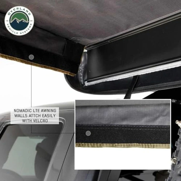 Overland Vehicle Systems 18359909: Hd Nomadic 270 LTE - Awning Wall 2, Passenger Side, Grey Body, Green Trim W/Storage Bag by Overland Vehicle Systems - Image 6