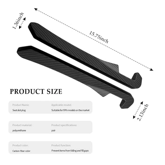 IHOTDER 2PCS Car Seat Gap Filler,Super Flexible Car Side Seat Gap Filler CCar interior Accessories,Universal Car Organizer Between Seats for Tightly Filling Seat Gaps(Carbon Fiber/2PCS)... by IHOTDER - Image 2