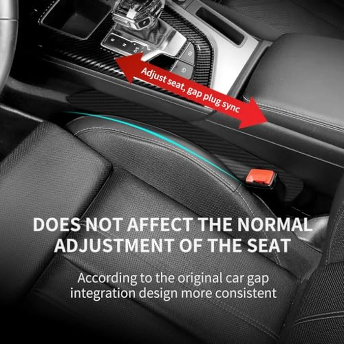 IHOTDER 2PCS Car Seat Gap Filler,Super Flexible Car Side Seat Gap Filler CCar interior Accessories,Universal Car Organizer Between Seats for Tightly Filling Seat Gaps(Carbon Fiber/2PCS)... by IHOTDER - Image 5