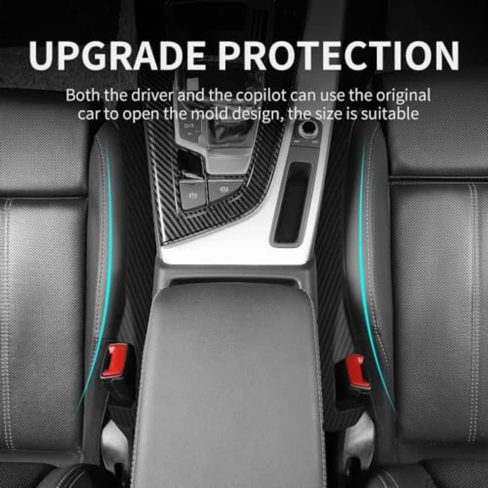 IHOTDER 2PCS Car Seat Gap Filler,Super Flexible Car Side Seat Gap Filler CCar interior Accessories,Universal Car Organizer Between Seats for Tightly Filling Seat Gaps(Carbon Fiber/2PCS)... by IHOTDER - Image 6