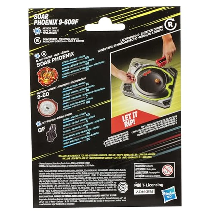 Beyblade X Soar Phoenix 9-60GF Deluxe String Launcher Set with Attack Type Right-Spinning Top Toy; Great Gift for 8 Year Old Boys and Girls by Beyblade - Image 2