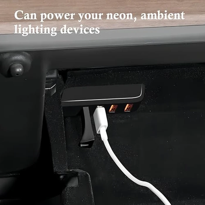 Leikaendi Glove Box USB Hub for Tesla Model Y 2021-2024 and Model 3 2021-2023, 4-in-1 Multiport Glovebox Docking Station Accessories for Dashcam Flash Drive Charger Data Transfer Games Music by Leikaendi - Image 8