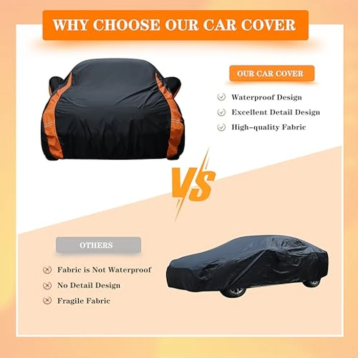 DYTARGET in Full Exterior Sedan Waterproof Car Cover All Weather, Waterproof,UV Resistant, Dustproof, and Snowproof Fit Toyota Camry,Tesla Model 3,Honda Accord,Nissan Altima,Kia K5 etc.Size A4 by DYTARGET - Image 7