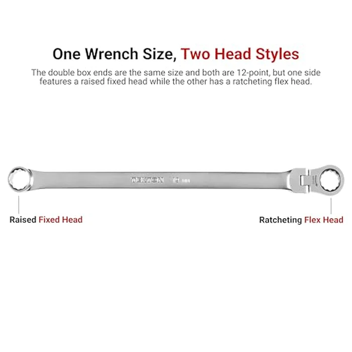 TEKTON 1/4 Inch Long Fixed/Flex Head 12-Point Ratcheting Box End Wrench | WRB35306 by TEKTON - Image 2