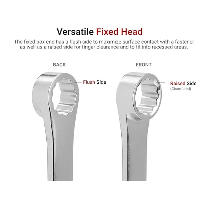 TEKTON 1/4 Inch Long Fixed/Flex Head 12-Point Ratcheting Box End Wrench | WRB35306 by TEKTON - Image 3