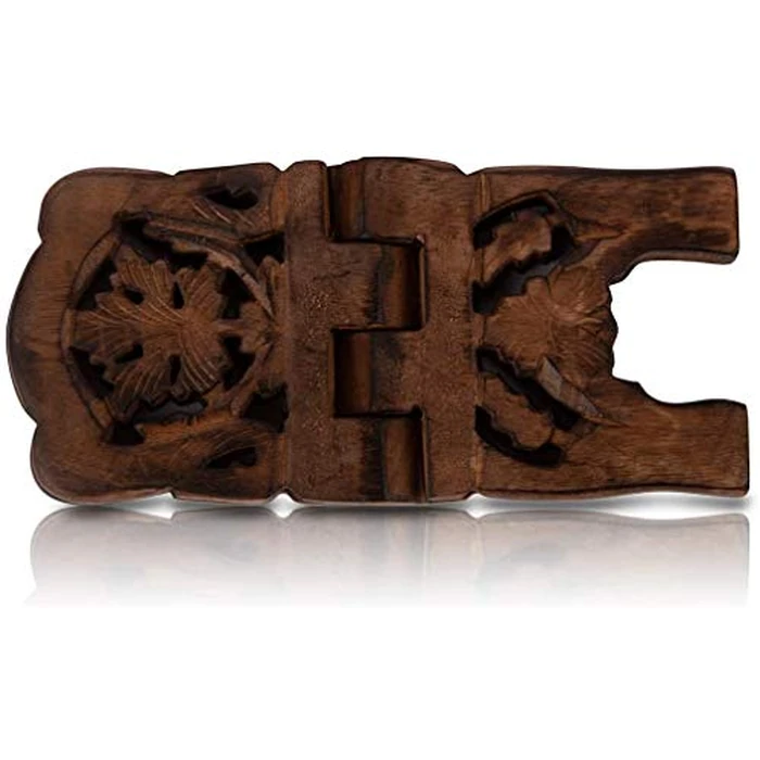 The Great Indian Bazaar Beautiful Handmade Wooden Prayer Book Display Stand Holder Rehal for Religious Holy Books Foldable Book Rest Home Decor Accents 12 (L) X 6 (W) Inches Medium Brown by The Great Indian Bazaar - Image 7
