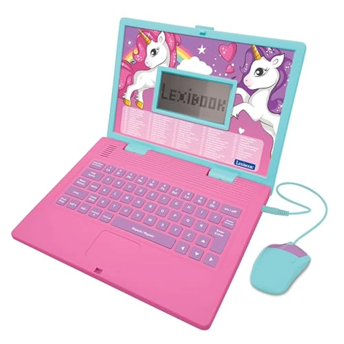 LEXiBOOK - Unicorn Educational and Bilingual Laptop Spanish/English - Toy for Children with 124 Activities to Learn Mathematics, Dactylography, Logic, Clock Reading, Play Games and Music - JC598UNIi2 by LEXiBOOK - Image 1
