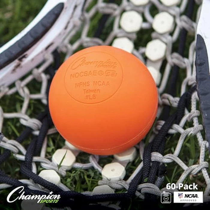 Champion Sports Lacrosse Balls: Official Size Sporting Goods Equipment for Professional, College & Grade School Games, Practices & Recreation - NCAA, NFHS and SEI Certified - 60-Pack - Orange by Champion Sports - Image 5