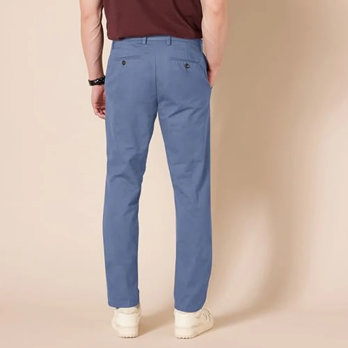 Amazon Essentials Men's Slim-Fit Wrinkle-Resistant Flat-Front Chino Pant, Indigo, 31W x 30L by Amazon Essentials - Used - Like New condition - US$11.19