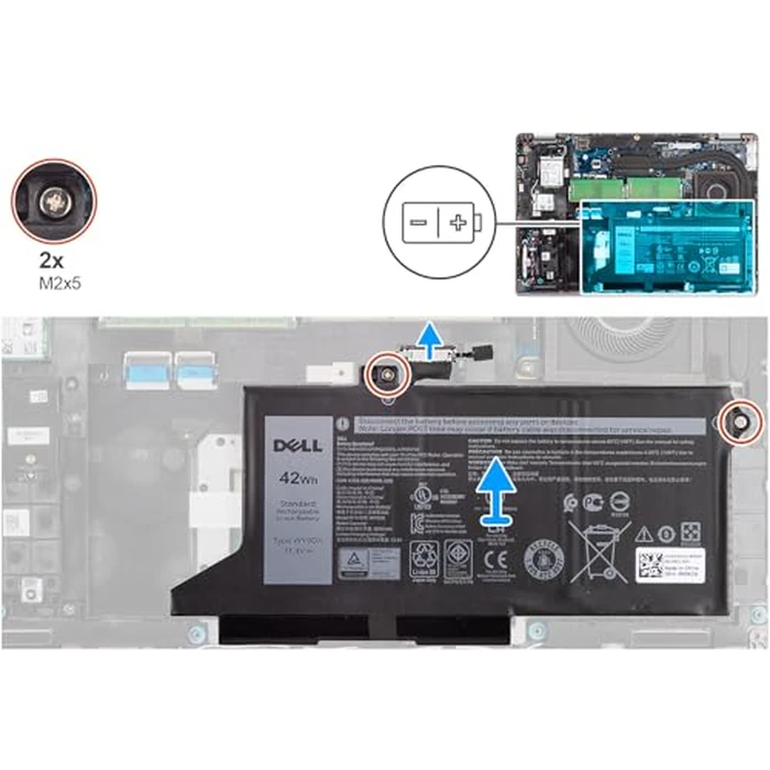 DELL WY9DX 11.4V 42Wh for DELL Latitude 5420, Latitude 5520, Precision 3560 Series Laptop P/N: RJ40G WY9DX 0WK3F1 WK3F1 0M3KCN M3KCN 01K2CF 1K2CF 075X16 75X16 005R42 by SANISI - Image 2