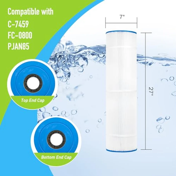 BLUEFLO Pool Filter Cartridge Replaces for Unicel C-7459, Jandy CL340, CV340, R0554500, PJAN85, Filbur FC-0800, A0557900, Aladdin 18504, APCC7352, 4 Pack (4 Pack) by BLUEFLO - Used - Very Good condition