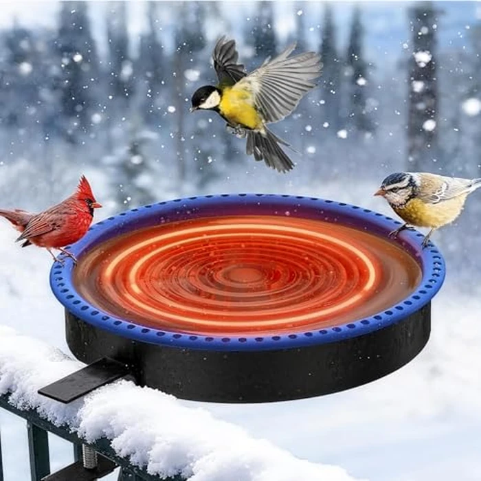 Keten Bird Bath Heater, 100W Thermostatically Controlled Heated Bird Baths Bowl for Winter, Prevents Birdbath Water from Freezing Suitable for Outdoors Garden Yard Patio Lawn by Keten - Image 1