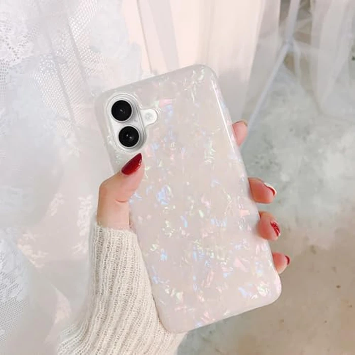 J.west Compatible with iPhone 16 Plus Case 6.7 inch,Sparkle Opal Glitter Translucent Clear Soft TPU Slim Fit Protective Phone Cover Case for Women Girls Colorful by J.west - Used - Acceptable condition