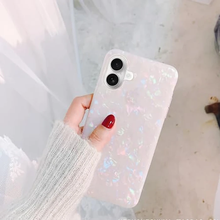 J.west Compatible with iPhone 16 Plus Case 6.7 inch,Sparkle Opal Glitter Translucent Clear Soft TPU Slim Fit Protective Phone Cover Case for Women Girls Colorful by J.west - Image 2