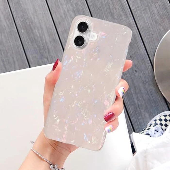 J.west Compatible with iPhone 16 Plus Case 6.7 inch,Sparkle Opal Glitter Translucent Clear Soft TPU Slim Fit Protective Phone Cover Case for Women Girls Colorful by J.west - Image 5