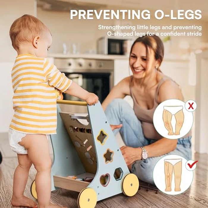 ROBOTIME Wooden Baby Walker, Wooden Push Walker with Wheels, Push Toys for Babies Learning to Walk, Baby Walkers Activity Center for Boys and Girls by ROBOTIME - Image 9