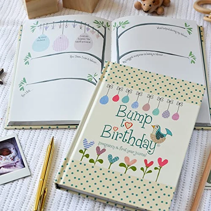 Bump To Birthday, a Pregnancy & First Year Journal: Full of week-by-week facts about the 'bump' with guided prompts to capture memories, feeling and events. by fro - Image 2