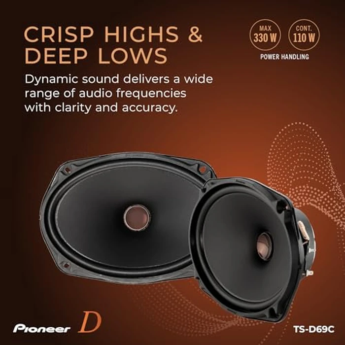 PIONEER D-Series TS-D69C 6” x 9” 2-Way Speakers (Pair) - 330W Max, Crisp Highs + Clear Vocals, Ideal Factory Upgrade, Add an Amplifier for Even Better Performance by PIONEER - Image 4
